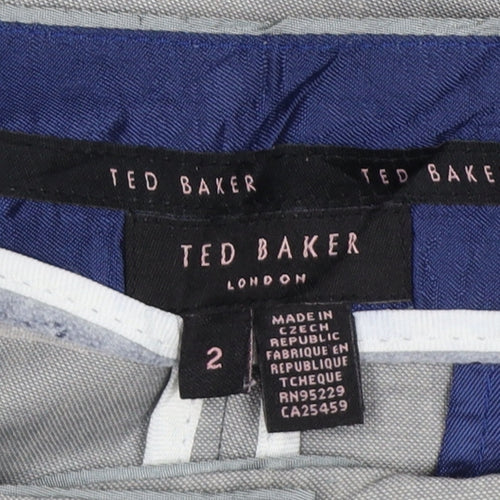Ted Baker Women Grey UK 10 Flared Tailored Wool Mohair Trousers