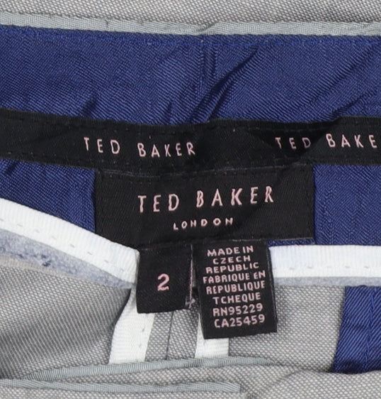 Ted Baker Women Grey UK 10 Flared Tailored Wool Mohair Trousers
