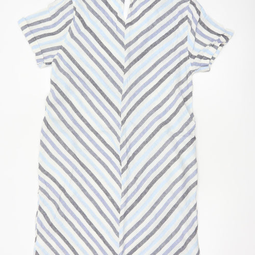 Next Women Multicoloured Stripe Linen Blend Shift Dress UK 14