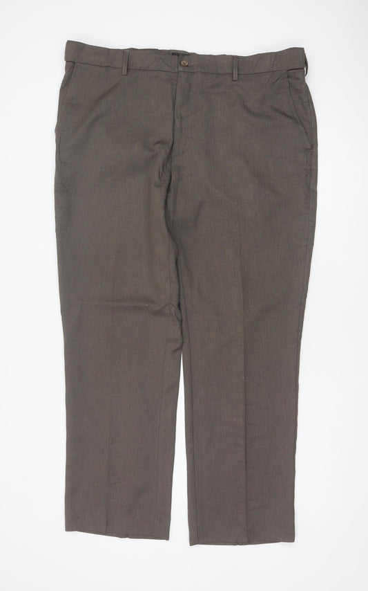 Farah Classic Men's Brown Size 42 L31 Straight Dress Trousers