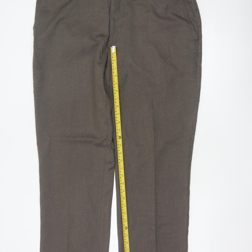 Farah Classic Men's Brown Size 42 L31 Straight Dress Trousers