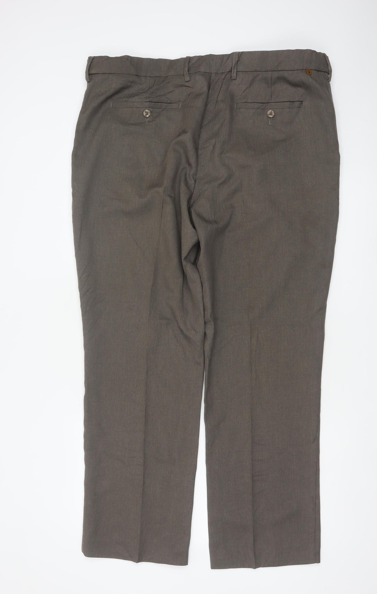 Farah Classic Men's Brown Size 42 L31 Straight Dress Trousers