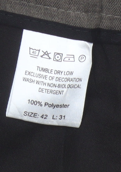 Farah Classic Men's Brown Size 42 L31 Straight Dress Trousers