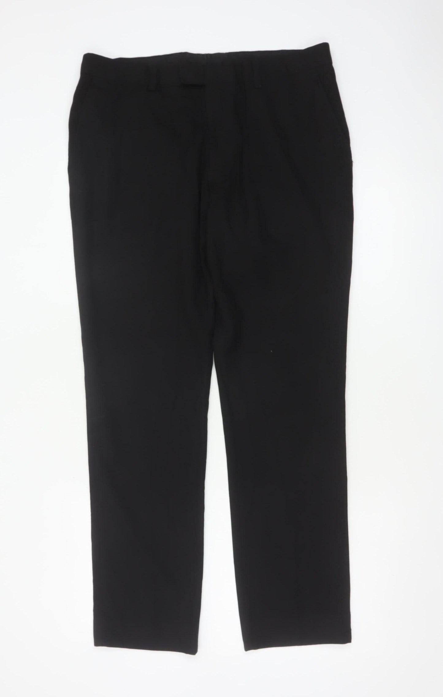 Next Men’s Black 34 Regular Straight Leg Dress Trousers 34W 31L
