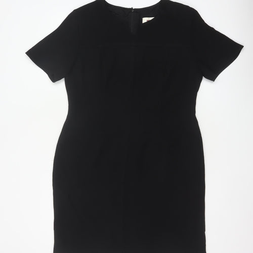 Hamells Women Black UK 16 Knee Length Sheath Dress Flared Sleeve