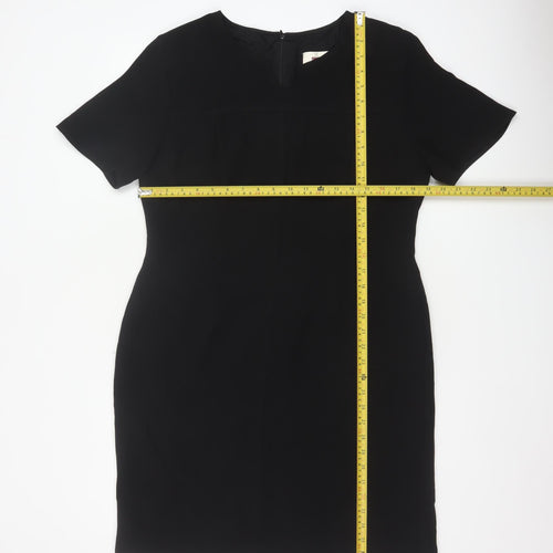 Hamells Women Black UK 16 Knee Length Sheath Dress Flared Sleeve