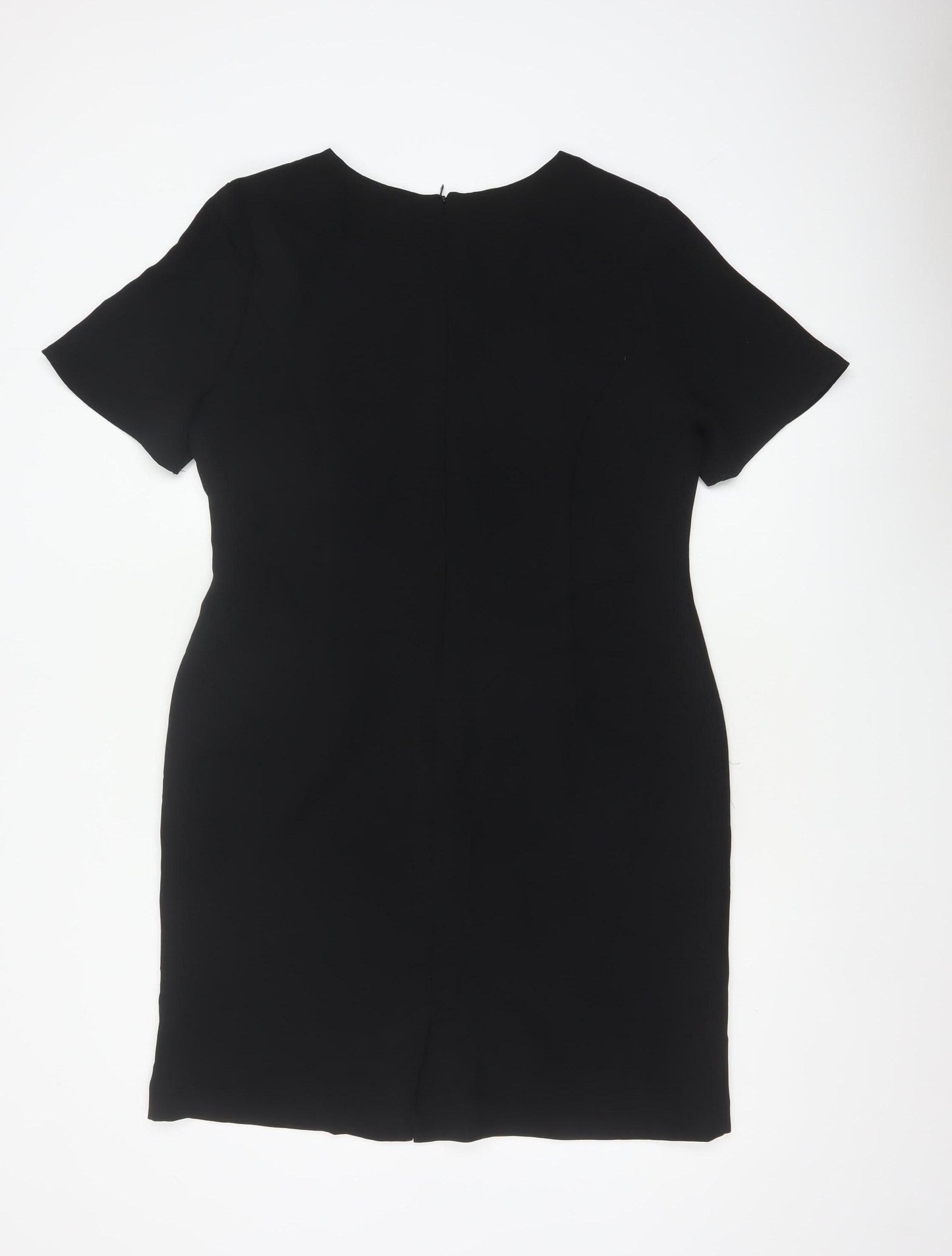 Hamells Women Black UK 16 Knee Length Sheath Dress Flared Sleeve