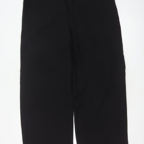 Laura Ashley Women Black Silk Wide-Leg Dress Trousers UK 12 Vintage