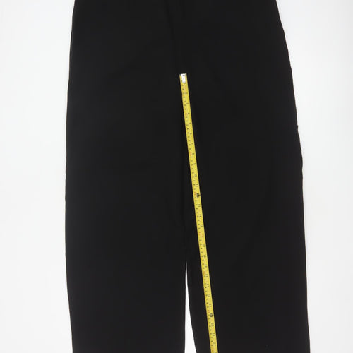 Laura Ashley Women Black Silk Wide-Leg Dress Trousers UK 12 Vintage