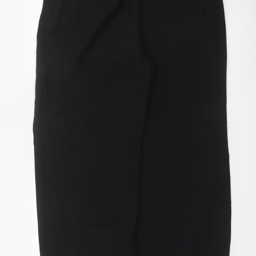 Laura Ashley Women Black Silk Wide-Leg Dress Trousers UK 12 Vintage