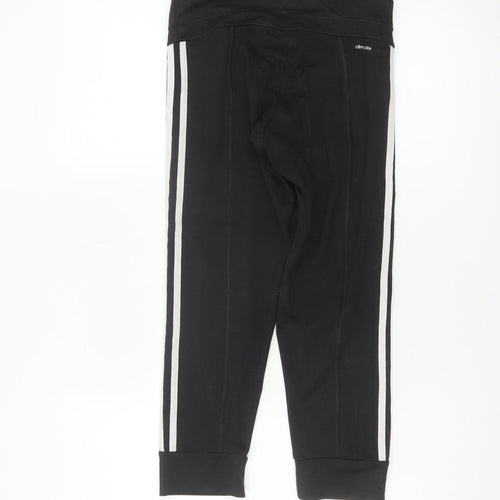 Adidas Women Black XS Climalite 3 Stripe Skinny Leggings Gym