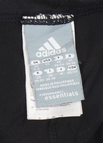 Adidas Women Black XS Climalite 3 Stripe Skinny Leggings Gym