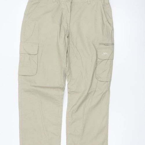 Trespass Men’s Beige S Cargo Trousers Straight Leg Multi Pocket