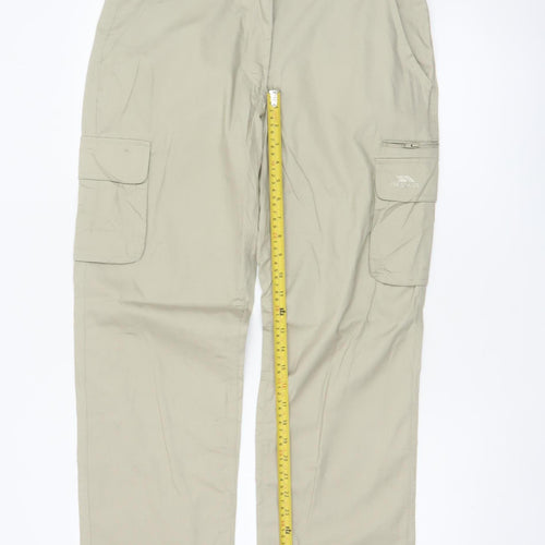 Trespass Men’s Beige S Cargo Trousers Straight Leg Multi Pocket