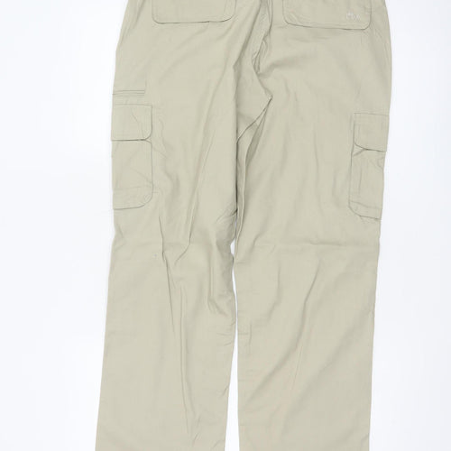 Trespass Men’s Beige S Cargo Trousers Straight Leg Multi Pocket
