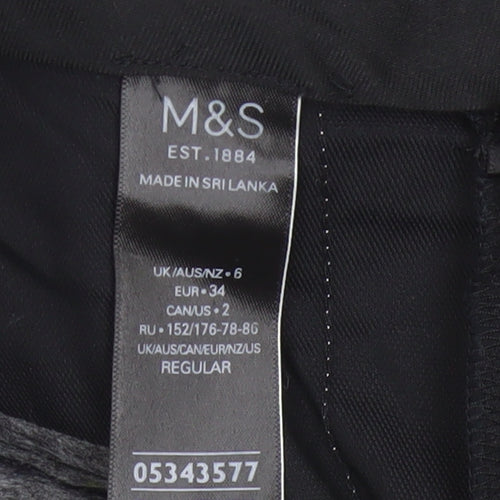 M&S Autograph Women’s Black Side Stripe Slim Tapered Trousers UK 6