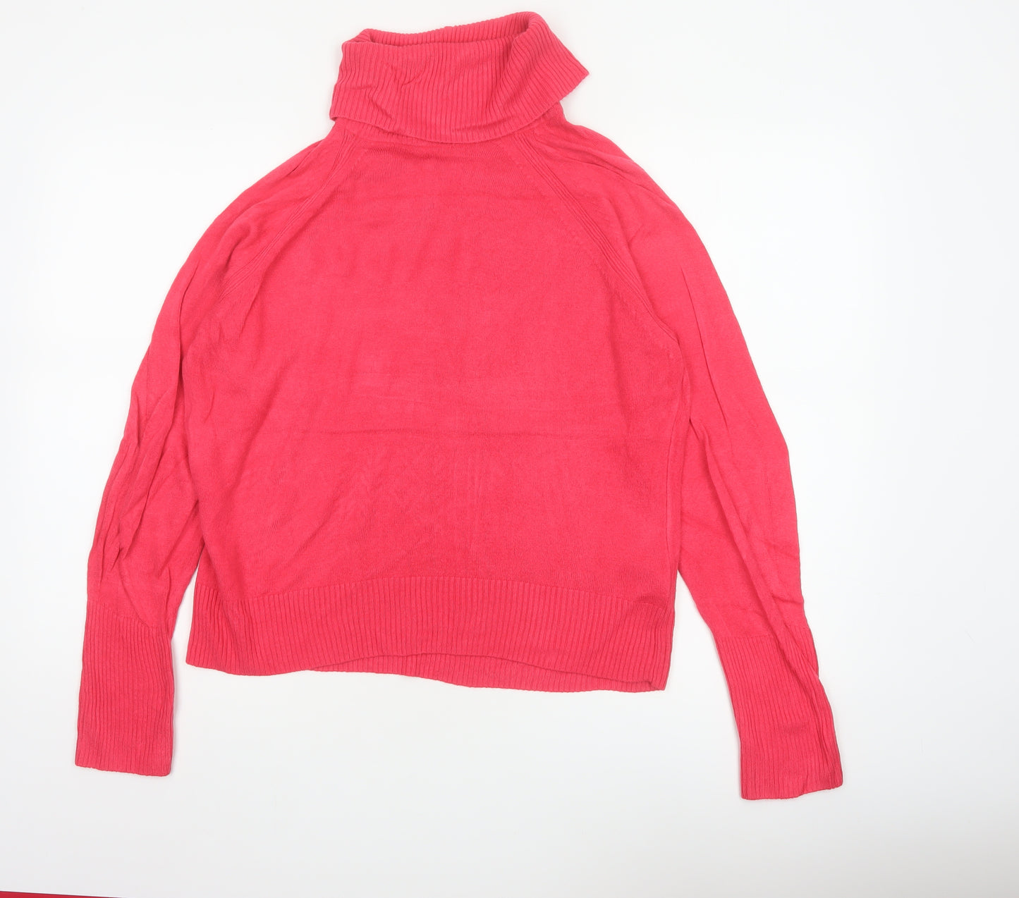 Marks and Spencer Women Pink M Roll Neck Raglan Knit Jumper