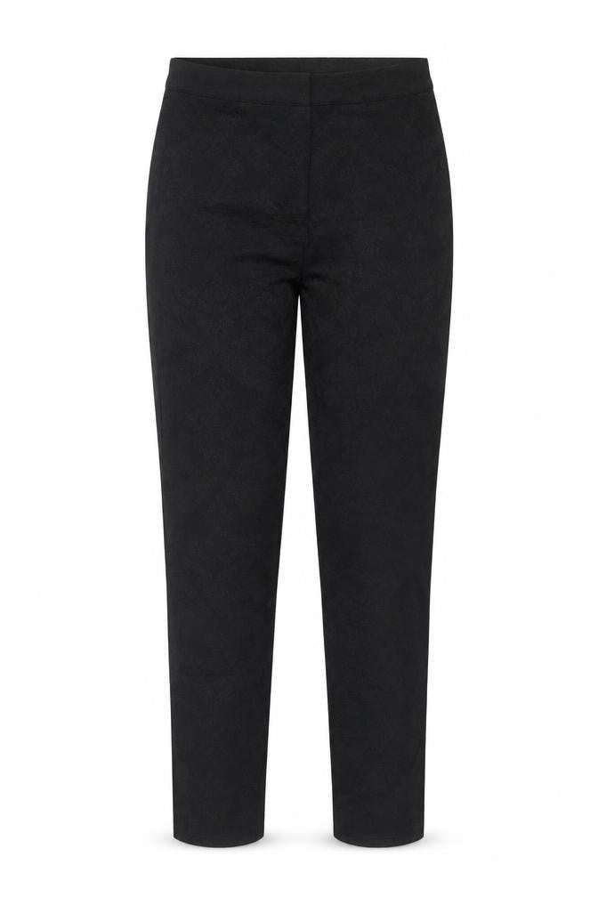 East Women’s Black Floral Jacquard Skinny Trousers UK 8 Stretch