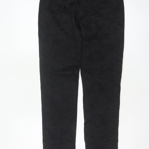 East Women’s Black Floral Jacquard Skinny Trousers UK 8 Stretch