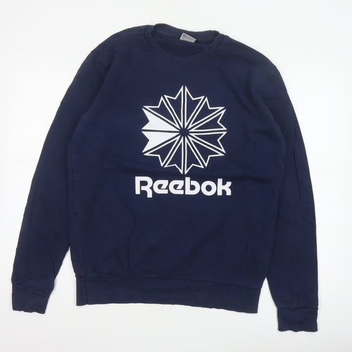 Reebok Men’s Blue M Classic Logo Graphic Print Crew Neck Sweatshirt