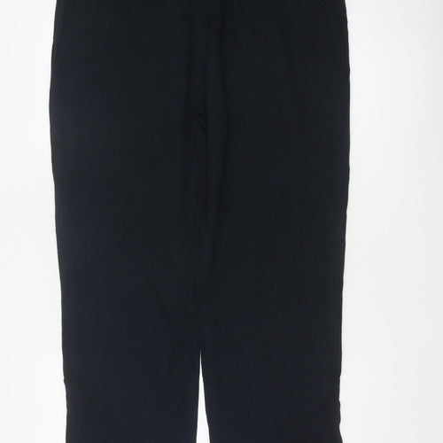 Marks & Spencer Women’s Black UK 16 Regular Pull-On Straight Trousers