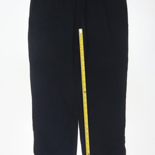 Marks & Spencer Women’s Black UK 16 Regular Pull-On Straight Trousers