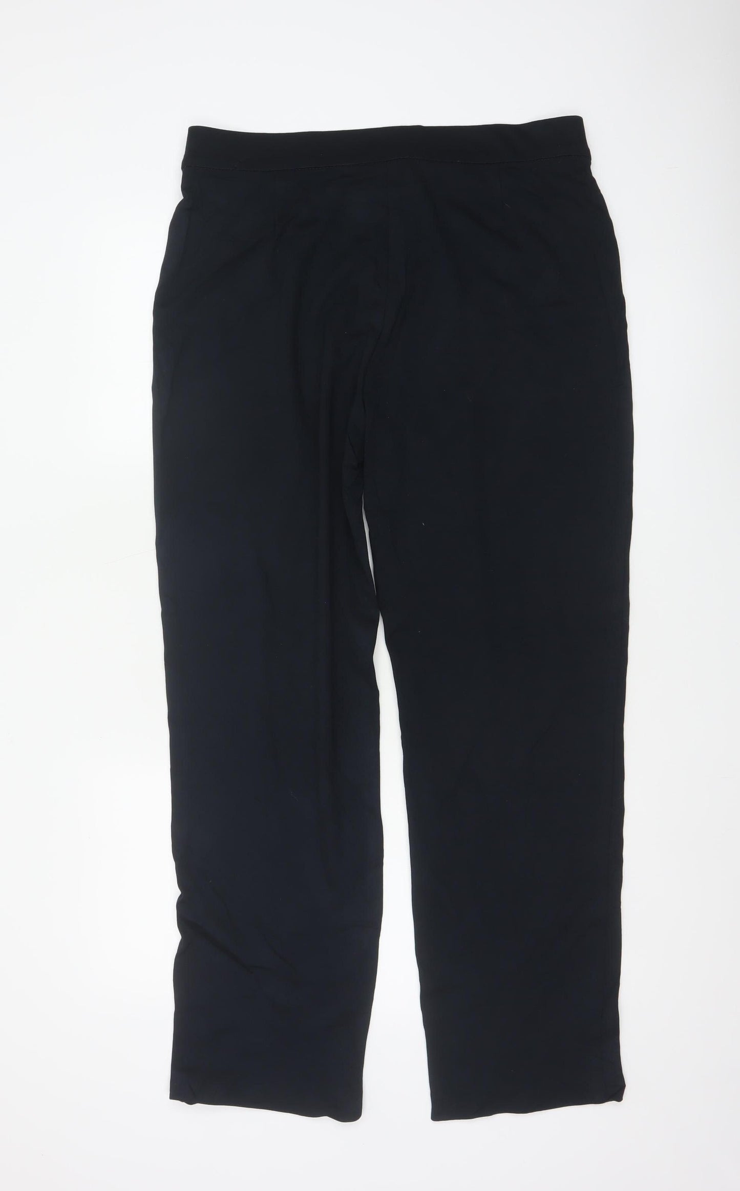 Marks & Spencer Women’s Black UK 16 Regular Pull-On Straight Trousers