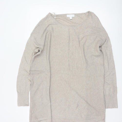 White Label The White Company Women Beige UK 14 Longline Tunic Jumper