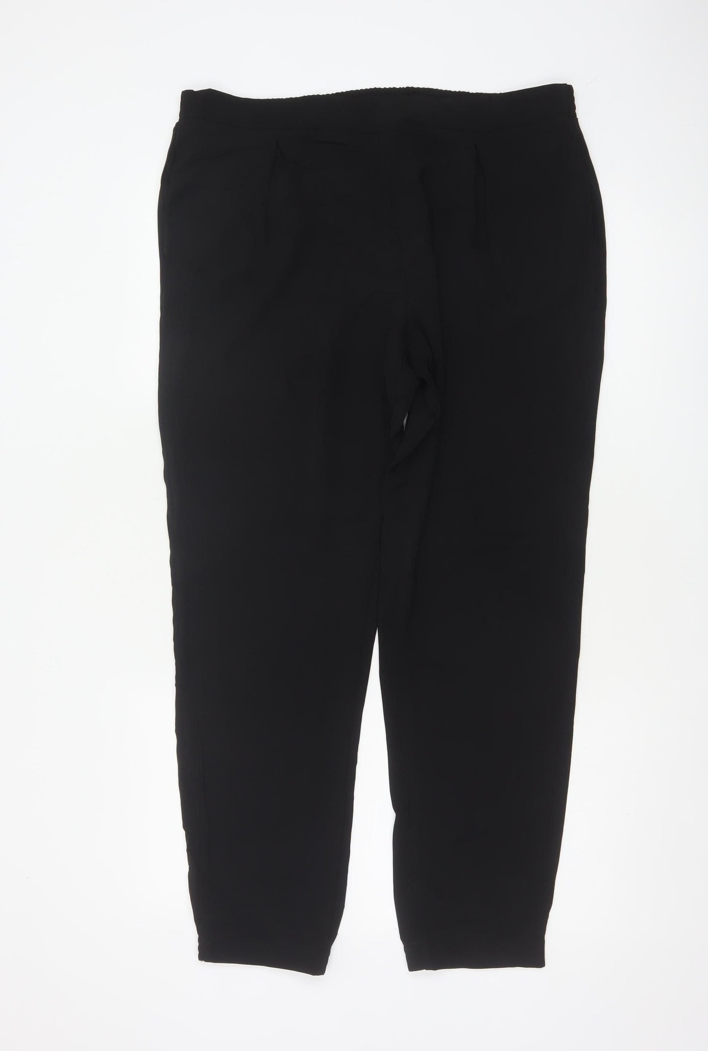 Dorothy Perkins Women Black UK 14 Tapered Elastic Waist Jogger Trousers