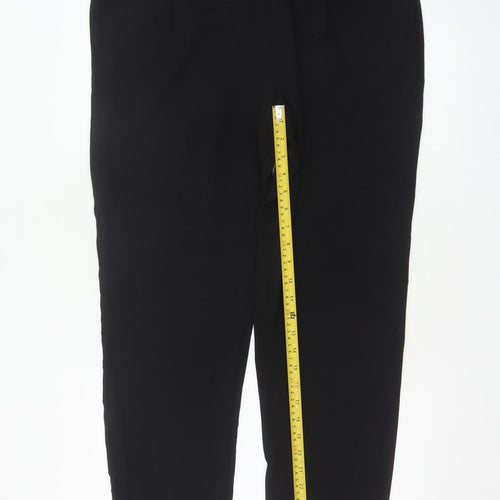 Dorothy Perkins Women Black UK 14 Tapered Elastic Waist Jogger Trousers