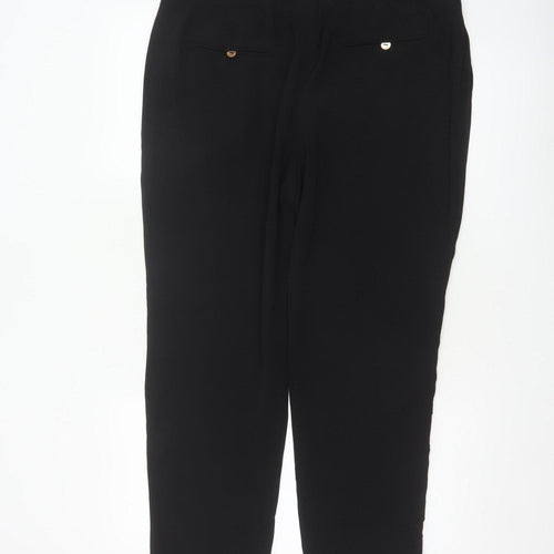 Dorothy Perkins Women Black UK 14 Tapered Elastic Waist Jogger Trousers