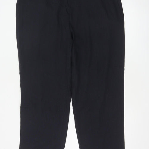 Marks and Spencer Men's Navy 40in Wool Blend Tailored Dress Trousers