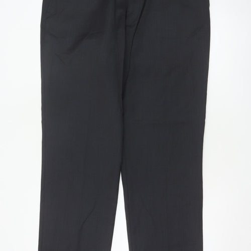 Austin Reed Men’s Black 36R Wool Blend Straight Dress Trousers