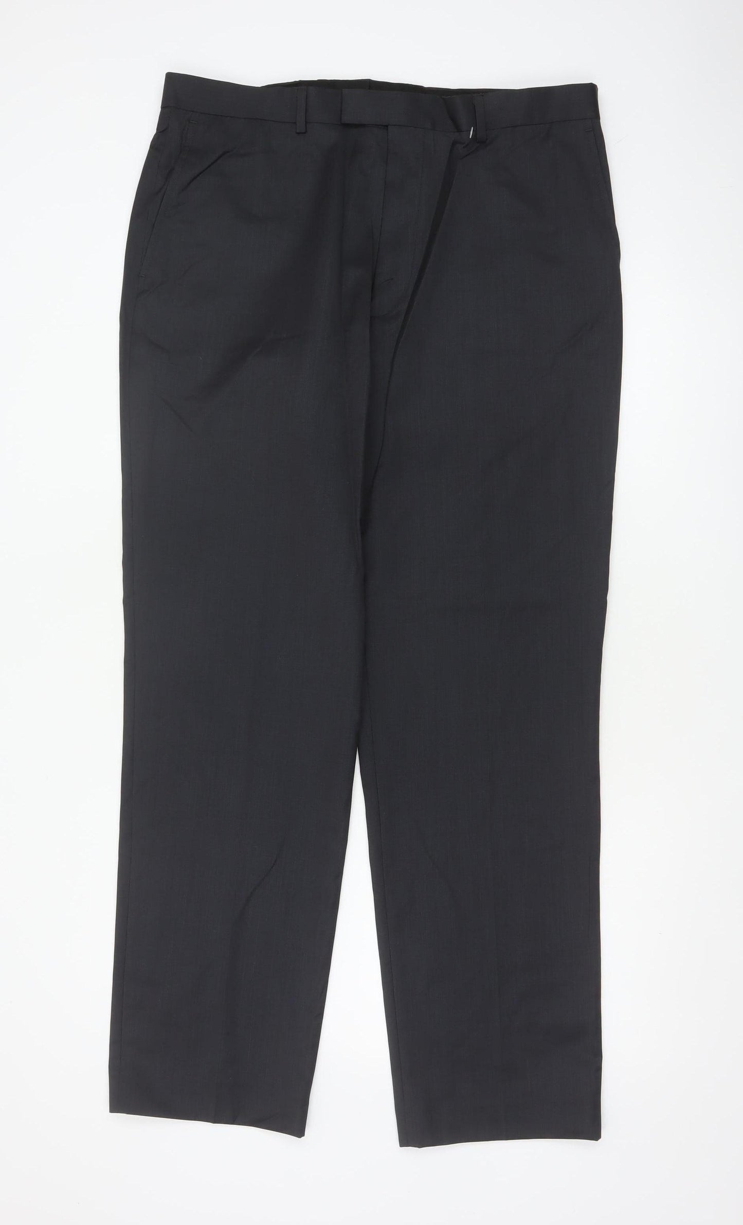 Austin Reed Men’s Black 36R Wool Blend Straight Dress Trousers