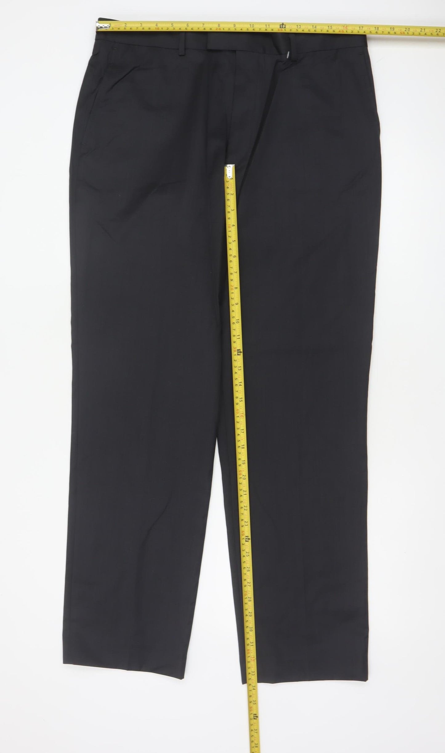 Austin Reed Men’s Black 36R Wool Blend Straight Dress Trousers