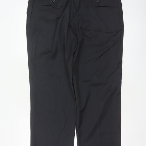 Austin Reed Men’s Black 36R Wool Blend Straight Dress Trousers