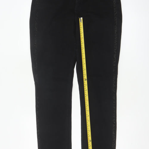 NYDJ Women’s Black UK 14 High Rise Skinny Rhinestone Jeans