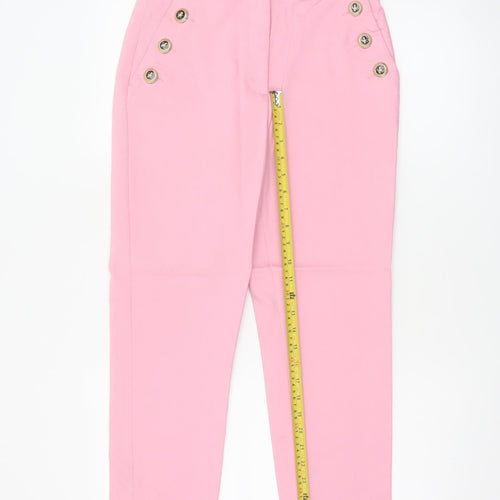Zara Women Pink Size 8 High Rise Tapered Button Detail Trousers