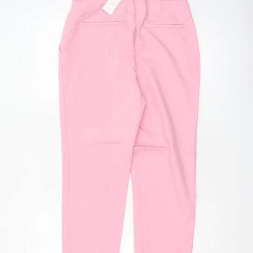 Zara Women Pink Size 8 High Rise Tapered Button Detail Trousers