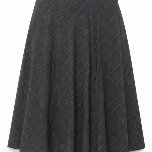 Honor Millburn Women's Grey Check Flare Midi Skirt UK 14 Lined