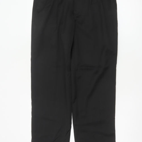 Korres Men Black W31 L39 Wool Blend Pleated Pinstripe Dress Trousers