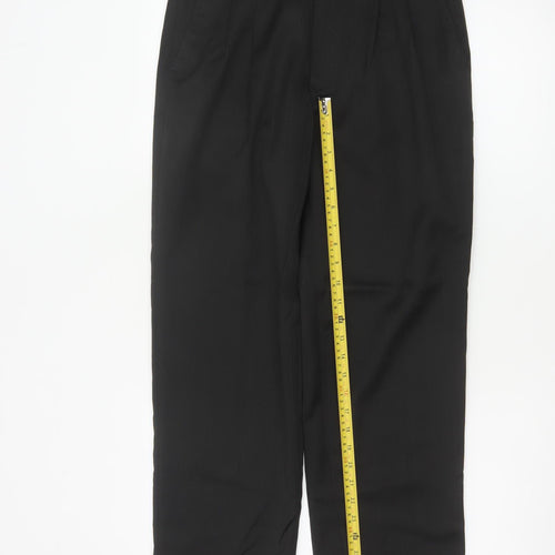 Korres Men Black W31 L39 Wool Blend Pleated Pinstripe Dress Trousers