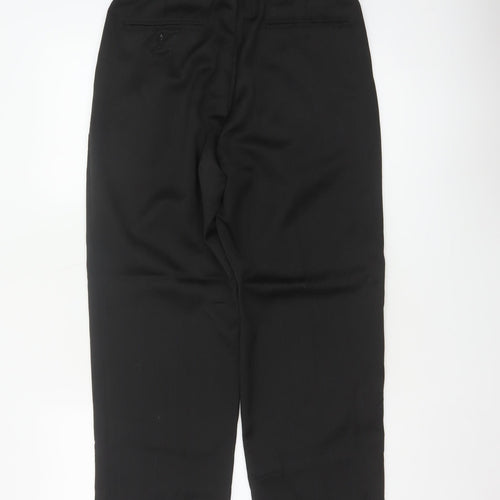 Korres Men Black W31 L39 Wool Blend Pleated Pinstripe Dress Trousers