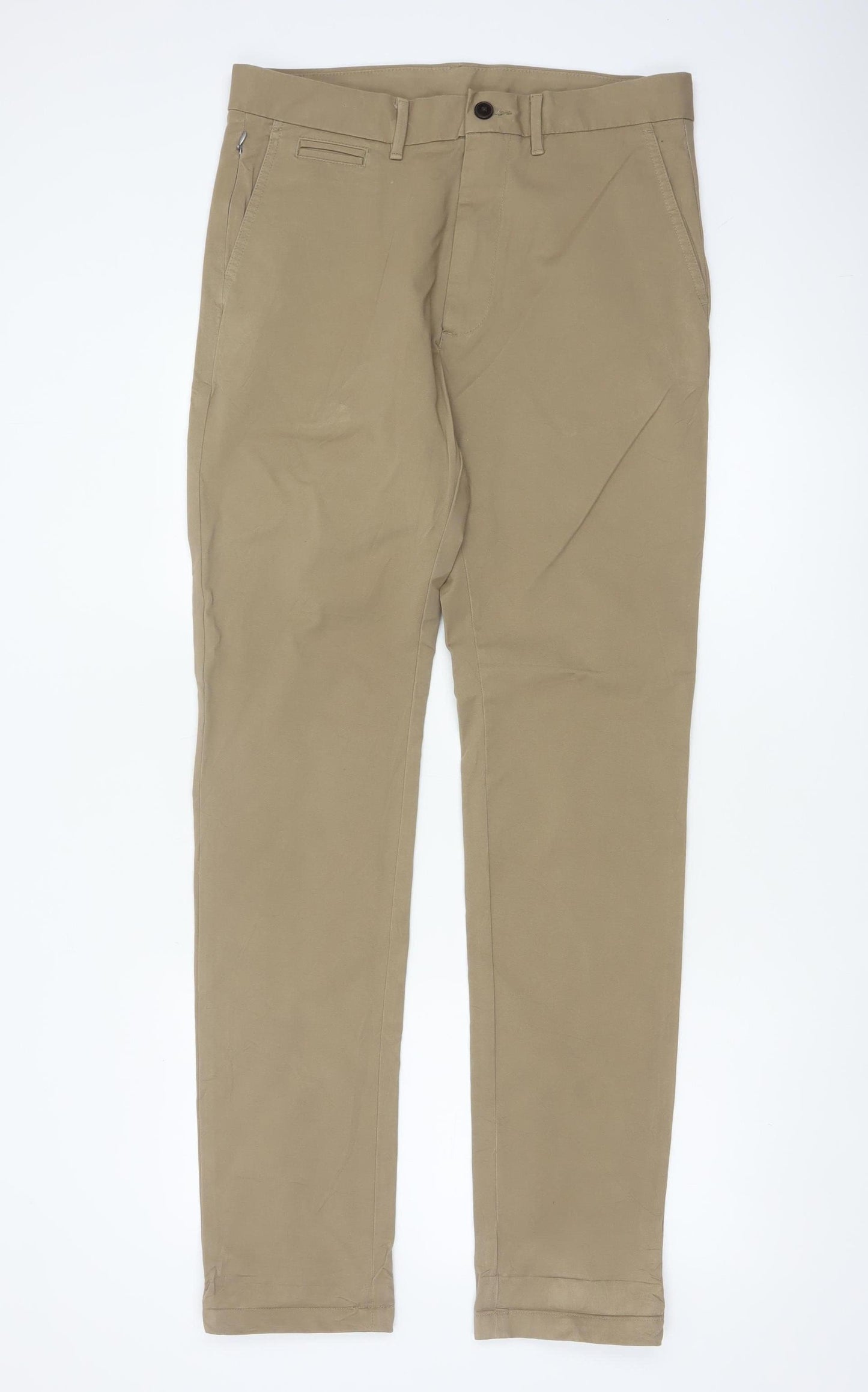 Marks and Spencer Men's Beige 32 Slim Ultimate Chino Cotton Stretch Trousers
