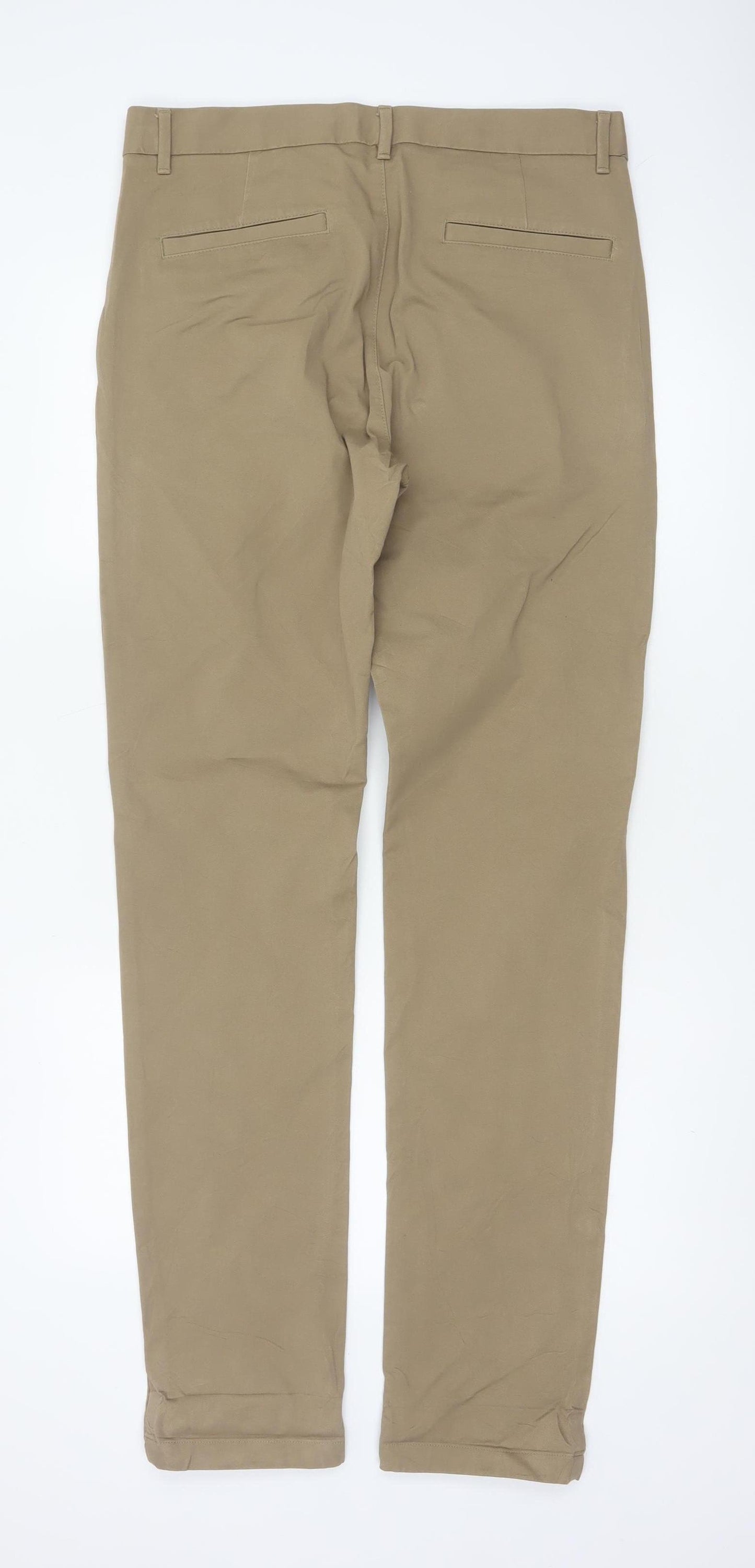 Marks and Spencer Men's Beige 32 Slim Ultimate Chino Cotton Stretch Trousers