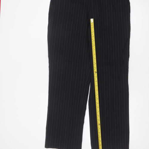 Bhs Mens Navy Pinstripe Wool Blend Dress Trousers 34in 33in Leg