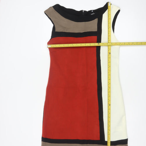 Roman Women Multicoloured UK 14 Sheath Knee Length Colourblock Dress