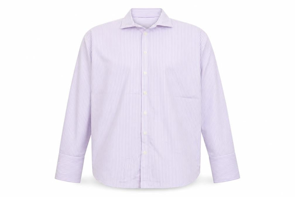 Marks and Spencer Men Purple 17in 43cm Cotton Striped Formal Shirt