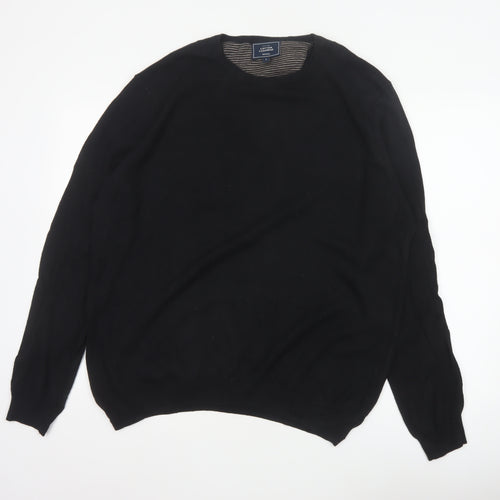 John Lewis Men’s Black Cotton Cashmere Crew Neck Jumper Size L