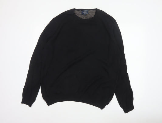 John Lewis Men’s Black Cotton Cashmere Crew Neck Jumper Size L
